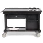 TROLLEY FLAMBE OAK WOOD 105X60CM WITH 2 GAS BURNERS UNIQUE