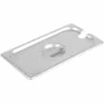 GASTRONORM FOOD PAN STANDARD ST/STEEL 1/3 LID WITH NOTCHED EDGE FOR LADLE TABLETOP